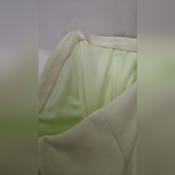 ASOS DESIGN bardot cut-out detail wrapfishtail maxi dress in washed lime.8 NWOT - Picture 8 of 15